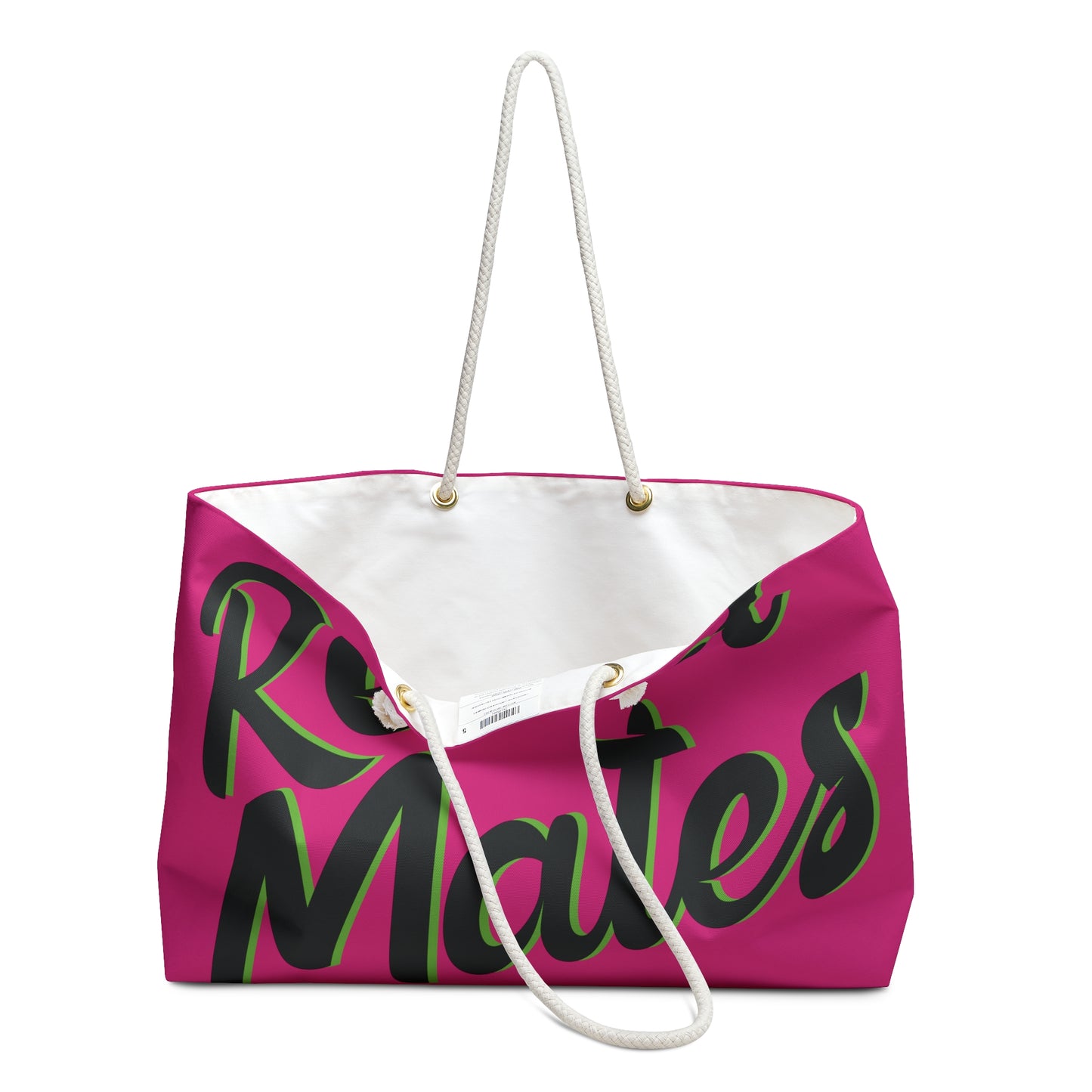 Weekender Beach Bag | All Over Print Bag | Fuchsia & Black RevelMates Design