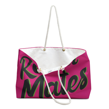 Weekender Beach Bag | All Over Print Bag | Fuchsia & Black RevelMates Design