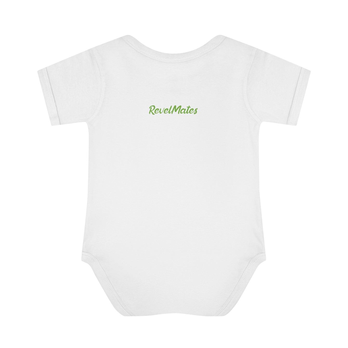 Unisex Infant Baby Rib Bodysuit | NB-24M | Lavender & Lime RevelMates Square Design | 4 colors