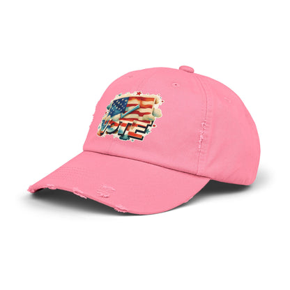 Unisex Distressed Cap | VOTE Watercolor Design | US Elections | 8 colors