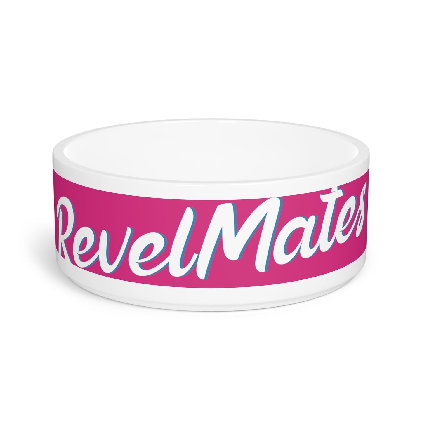 Pet Bowl 16oz (473ml) | Fuchsia & White RevelMates Design