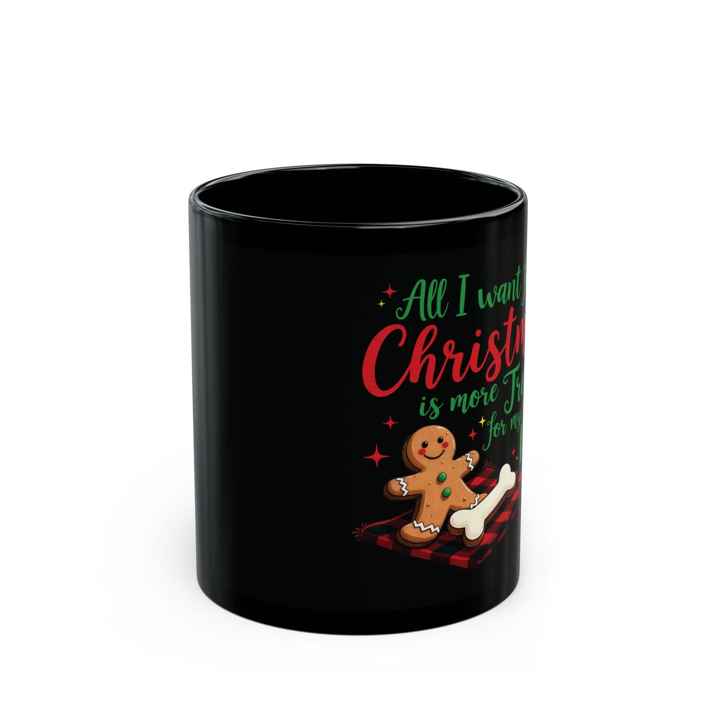 Total Black Ceramic Mug (11oz, 15oz) | Ginger Cookie Mates Design | 2 sizes