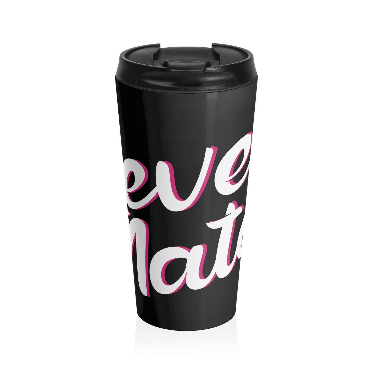 Stainless Steel Travel Mug With Cup 15oz (440ml)| Black & White RevelMates Design