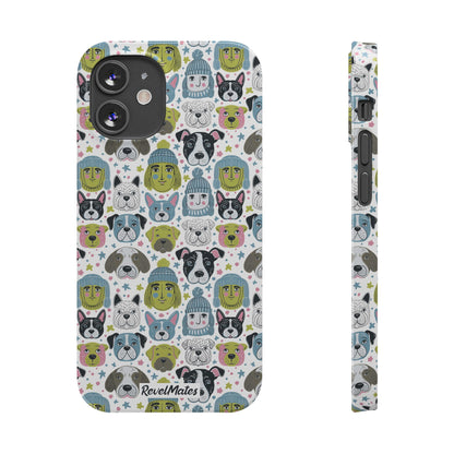 iPhone Slim Phone Case | Winter Doggies Design