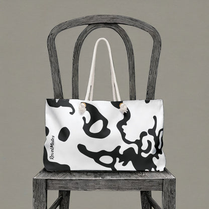 Weekender Beach Bag | All Over Print Bag | Camouflage White & Black Design