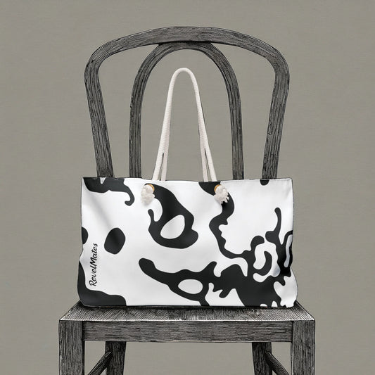 Weekender Beach Bag | All Over Print Bag | Camouflage Black & White Design