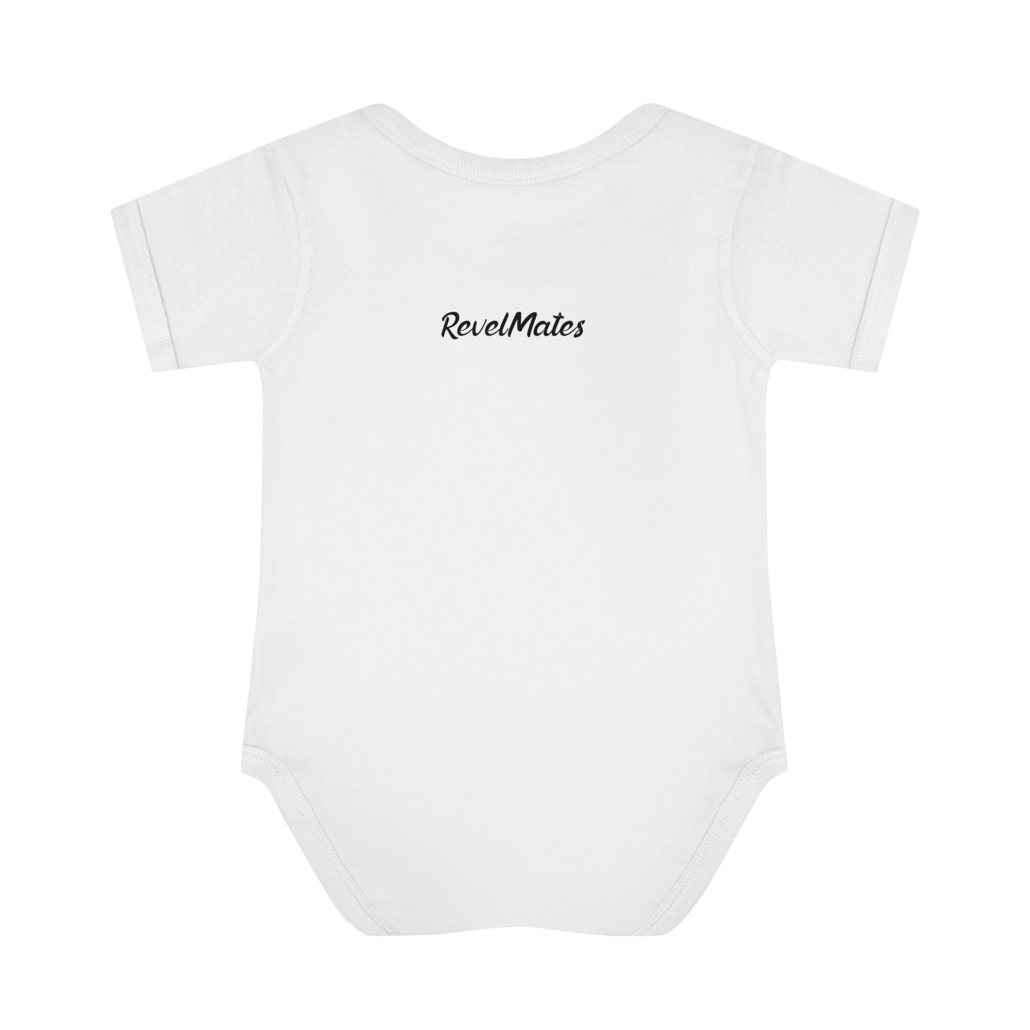 Unisex Infant Baby Rib Bodysuit | NB-24M | Black & White RevelMates Square Design | 4 colors