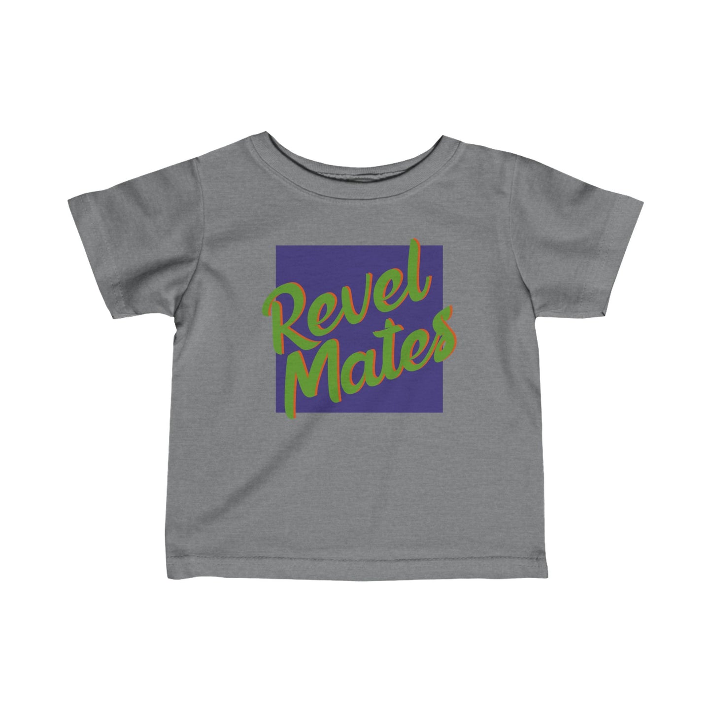 Unisex Infant Fine Jersey T-Shirt | 6M-24M | Lavender & Lime RevelMates Square Design | 4 colors