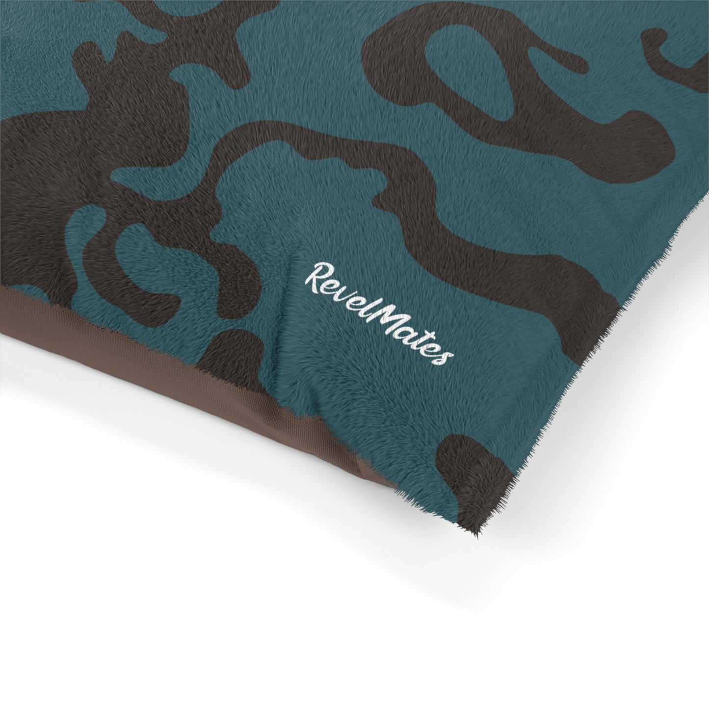 Pet Bed | for Dogs, Cats and all beloved Pets | Camouflage Turquoise & Brown Design