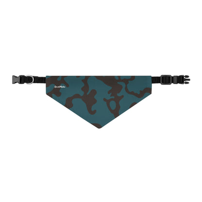 Pet Bandana Collar | Camouflage Turquoise & Brown Design