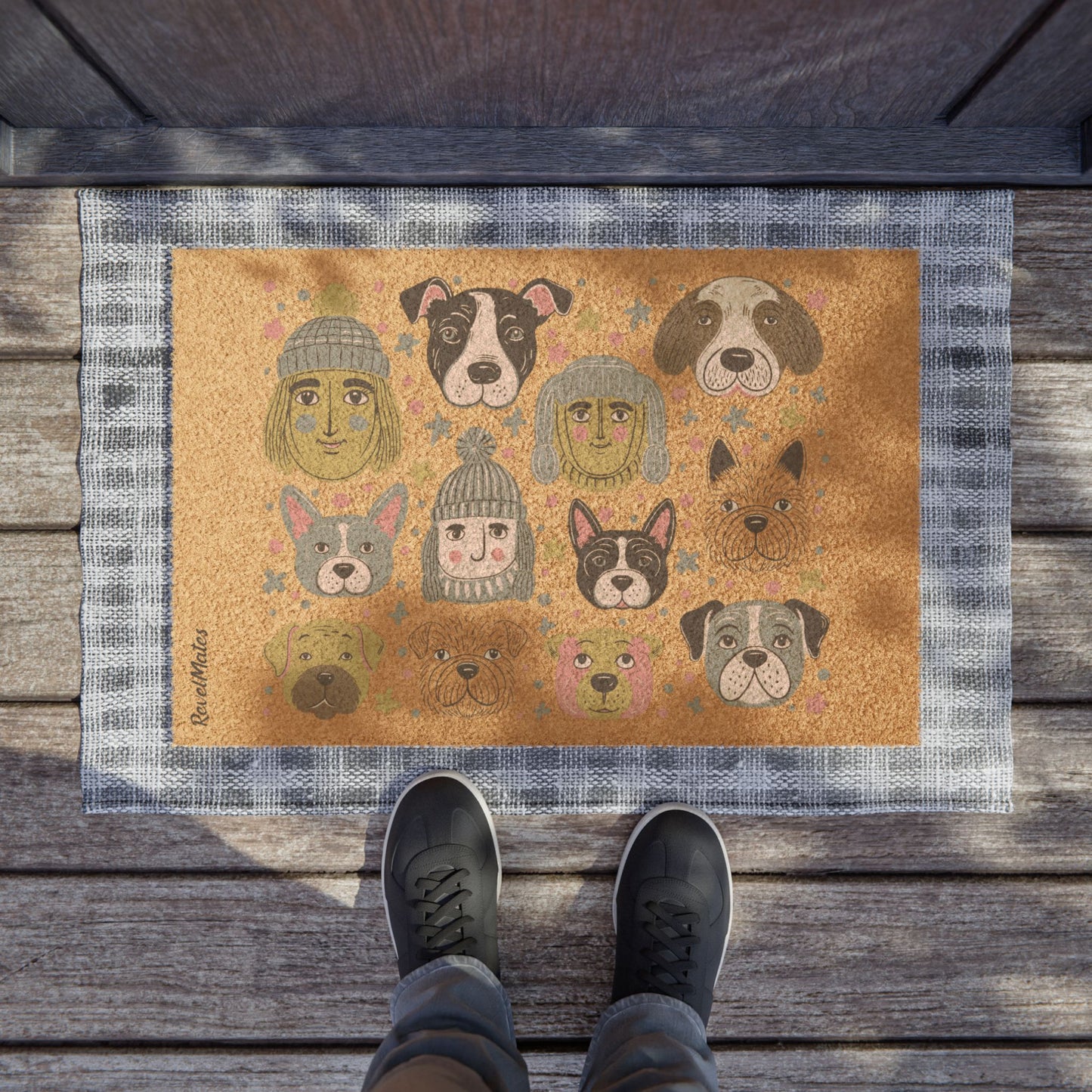 Coconut Fiber Doormat | Winter Doggies Design