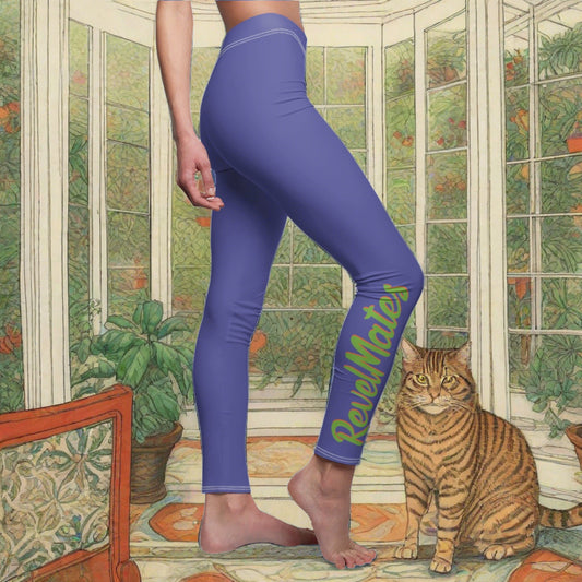 Women's Cut & Sew Casual Leggings | Lavender & Lime RevelMates Design