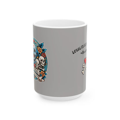 Ceramic Mug (11oz, 15oz) | Dog Skull Tattoo Design | 2 colors | 2 sizes