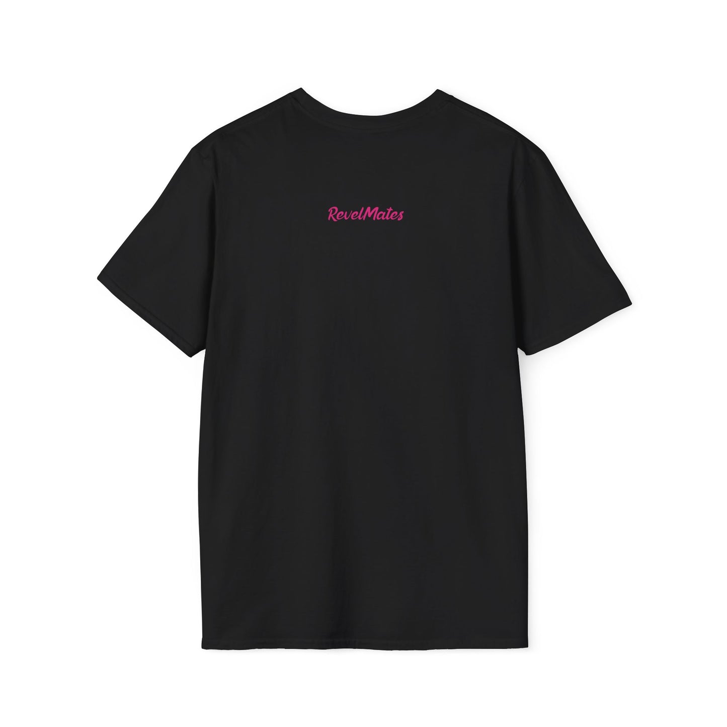 Unisex Softstyle T-Shirt | Fuchsia & Black RevelMates Square Design | 4 colors