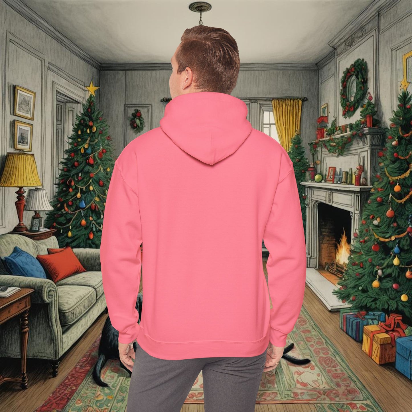 Unisex Heavy Blend Hoodie | Neon and Solid Colors V.2 | Furry Christmas Design | 13 colors