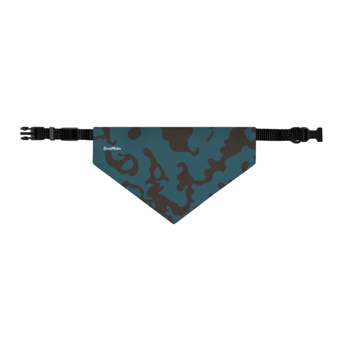 Pet Bandana Collar | Camouflage Turquoise & Brown Design