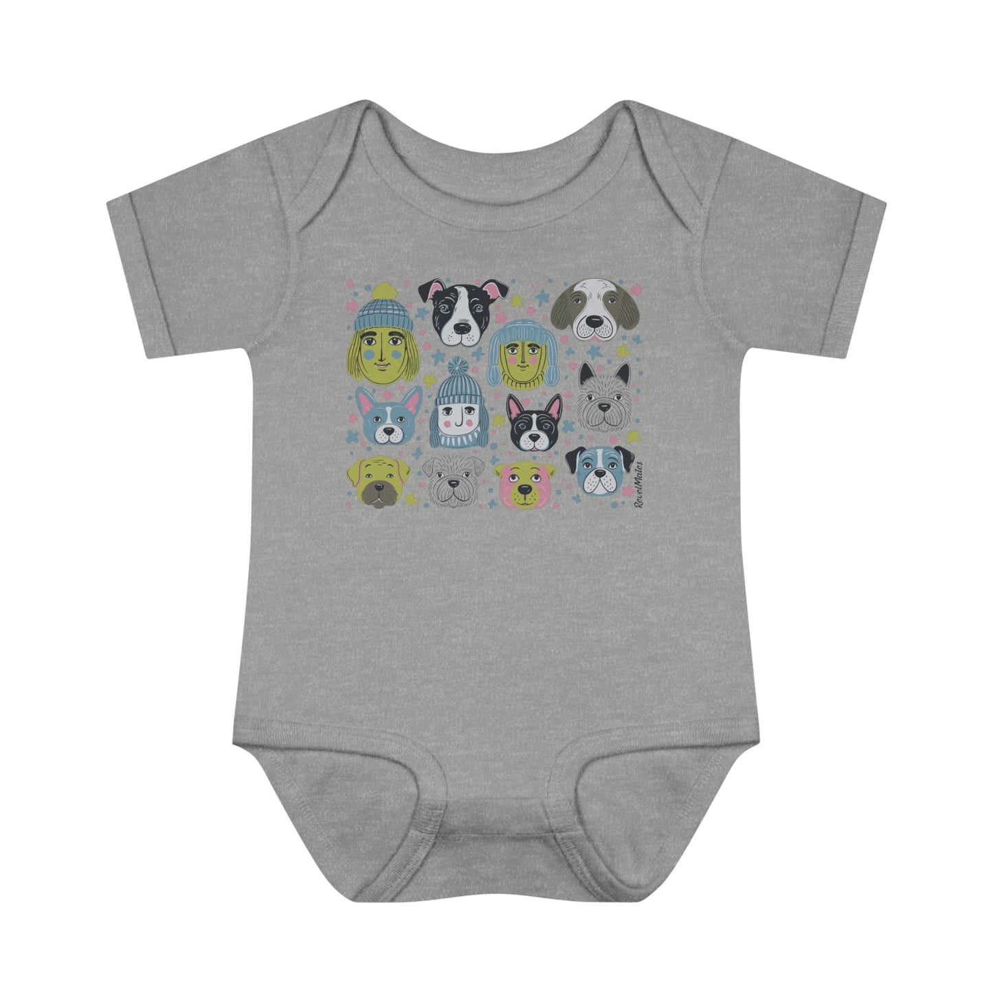 Infant Unisex Baby Rib Bodysuit | NB-24M | Winter Doggies Design