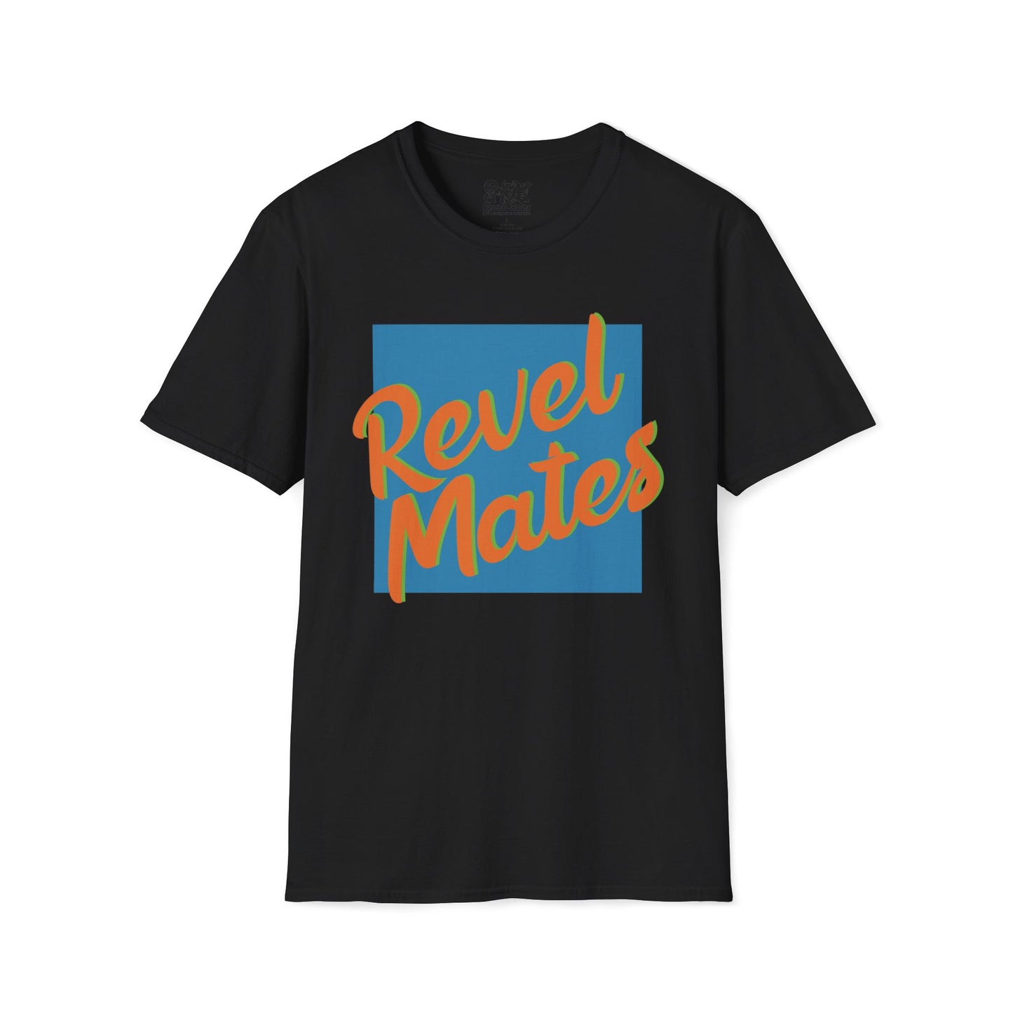 Unisex Softstyle T-Shirt | Blue & Orange RevelMates Square Design | 4 colors