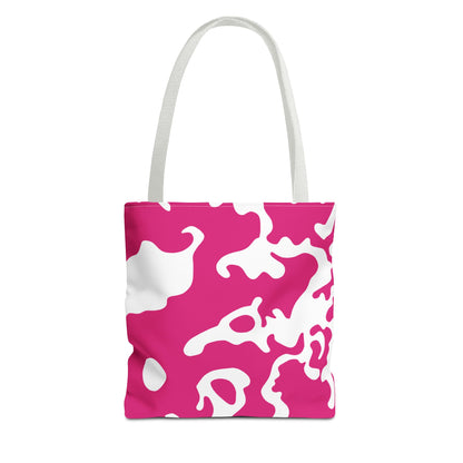Tote Bag | All Over Print Bag | Camouflage Fuchsia & White Design