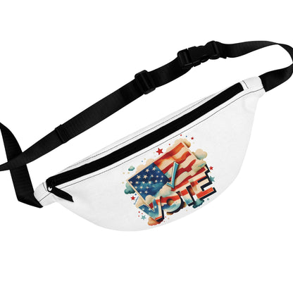 Unisex Fanny Pack | Waist Pack | Hip Pack | Hip Bag | Hips Bag | Waist Bag | VOTE Watercolor Design | US Elections | 2 colors