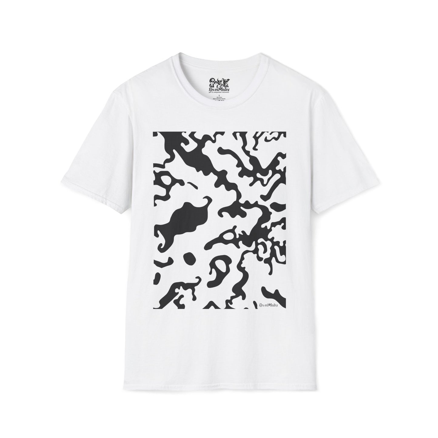 Unisex Softstyle T-Shirt | Camouflage White & Black Design | 2 colors