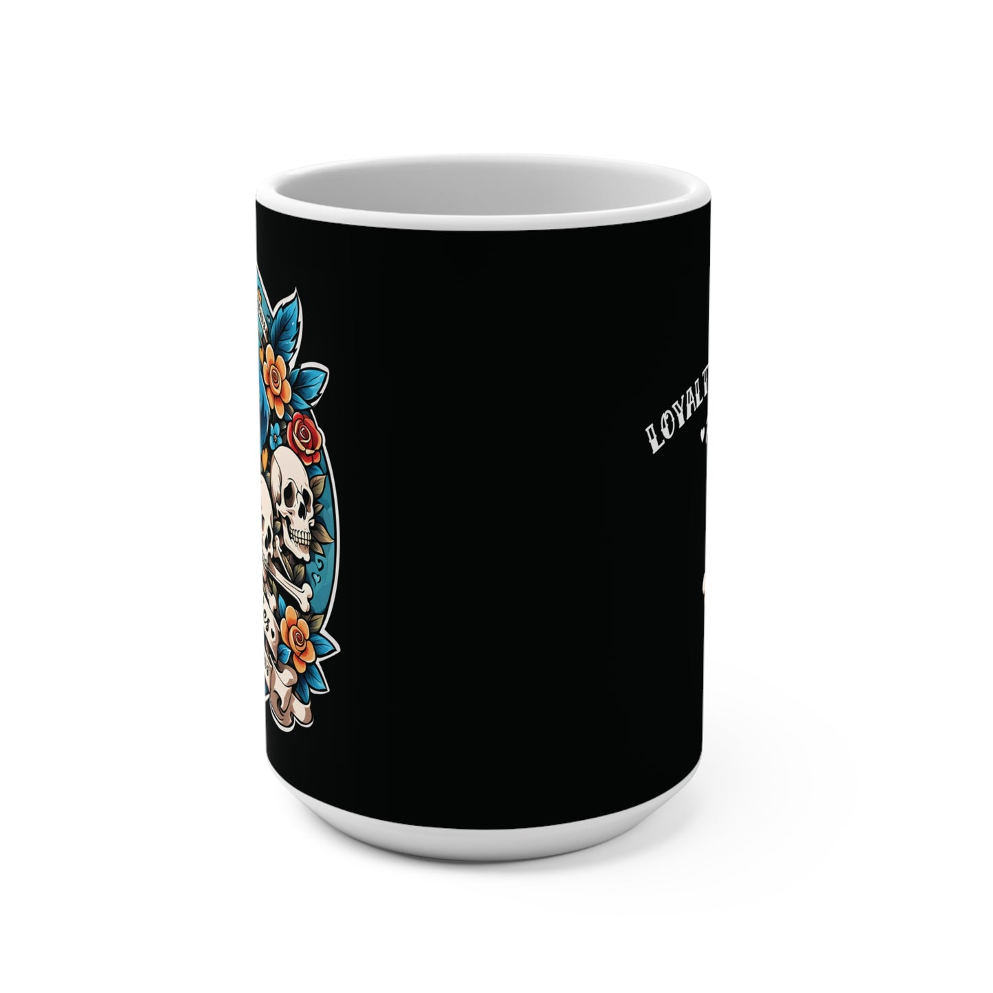 Ceramic Mug 15oz (440 ml) | Dog Skull Tattoo Design | 4 colors