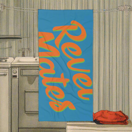 Pet Bath Towel | All Over Print Towel | Blue & Orange RevelMates Design