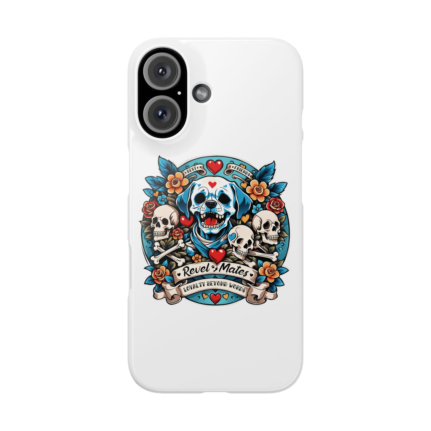 iPhone Slim Phone Case | Dog Skull Tattoo Design