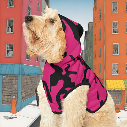 Pet Hoodie | for Dogs and Cats | Camouflage Fuchsia & Black Design