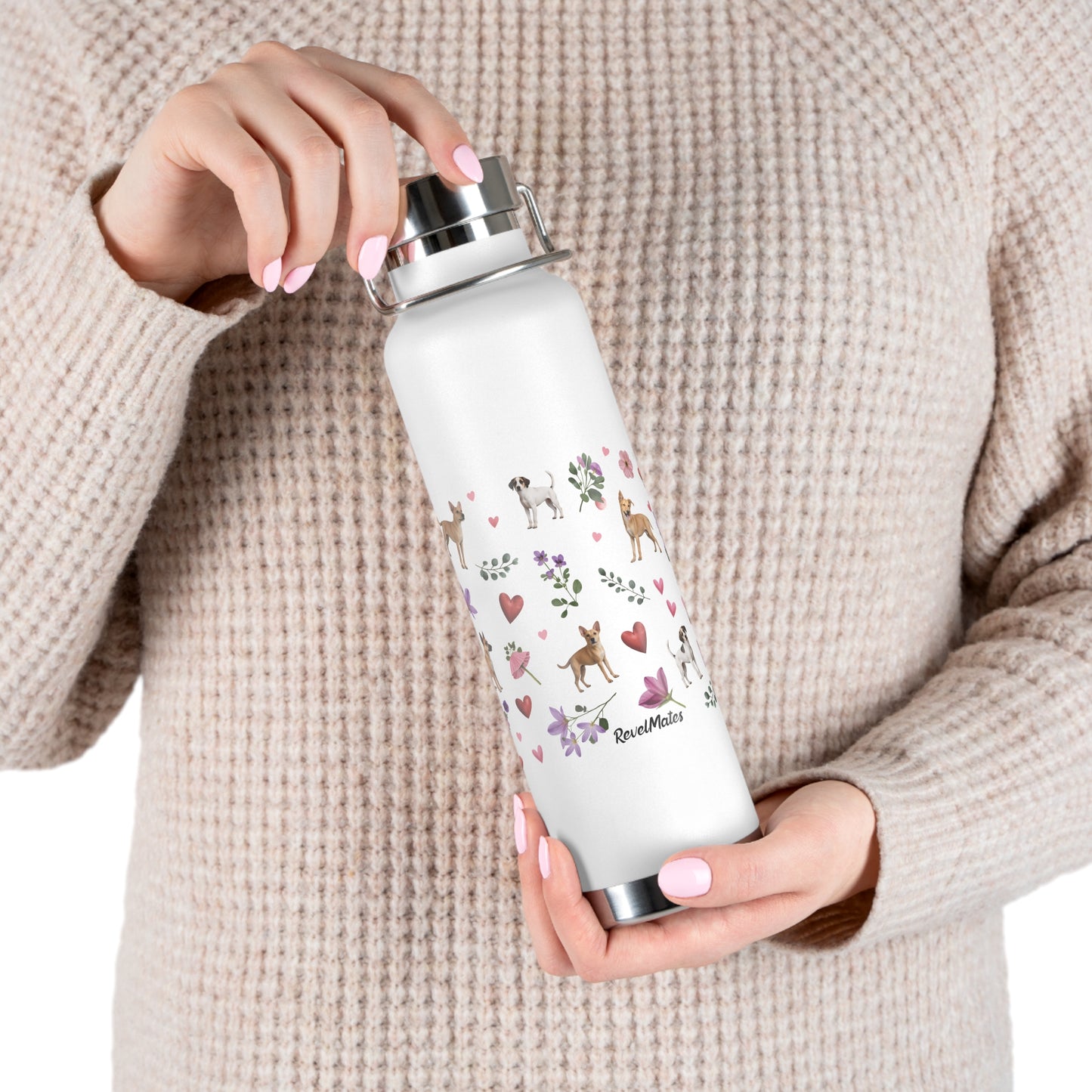 Copper Vacuum Insulated Bottle 22oz (650ml) | Puppy Love Design