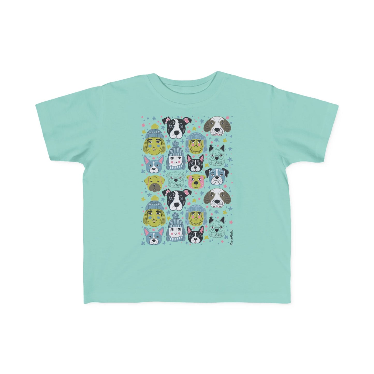 Toddler Unisex Lightweight Fine Jersey T-Shirt | 2T-6T | Winter Doggies Design | 19 colors