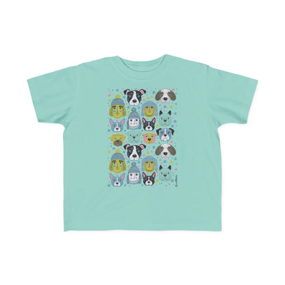 Toddler Unisex Lightweight Fine Jersey T-Shirt | 2T-6T | Winter Doggies Design | 19 colors