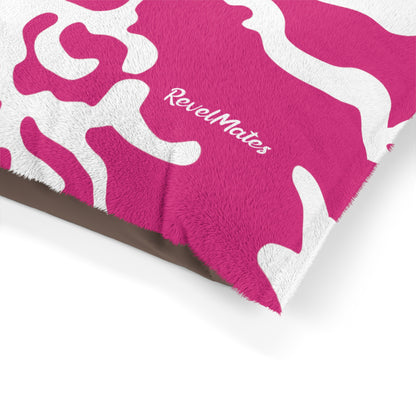 Pet Bed | for Dogs, Cats and all beloved Pets | Camouflage Fuchsia & White Design
