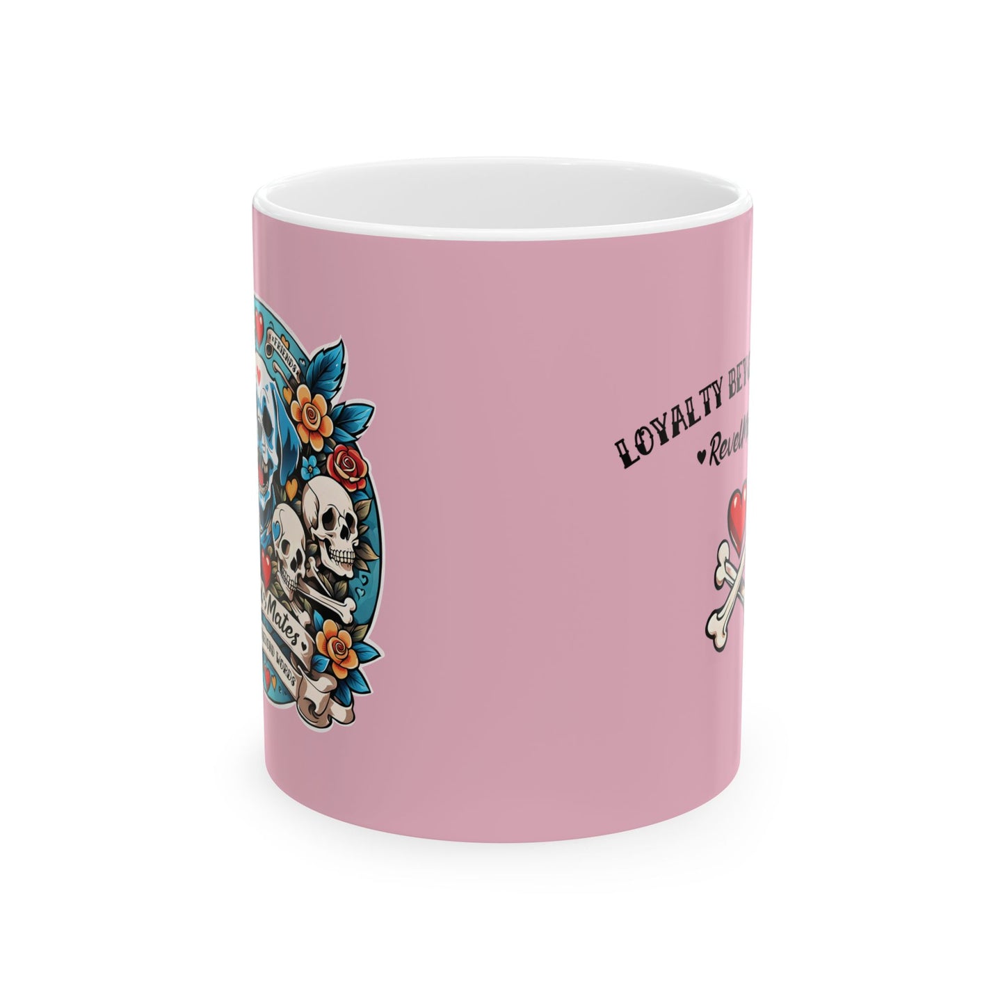 Ceramic Mug (11oz, 15oz) | Dog Skull Tattoo Design | 2 colors | 2 sizes