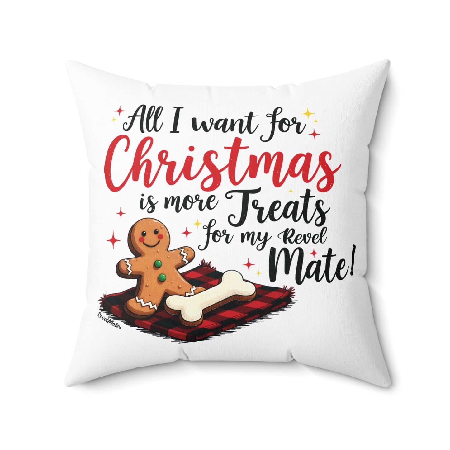 Spun Polyester Square Pillow | Ginger Cookie Mates Design | 4 sizes