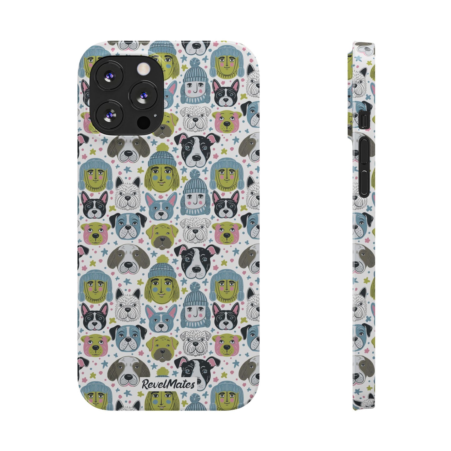 iPhone Slim Phone Case | Winter Doggies Design