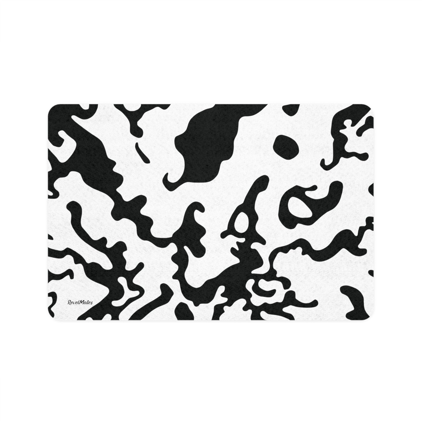 Pet Food Mat | for Dogs, Cats and all beloved Pets | Camouflage White & Black Design