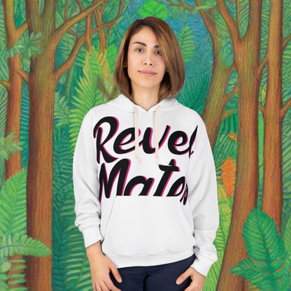 Unisex Cut & Sew Pullover Hoodie | All Over Print Hoodie | White & Black RevelMates Design