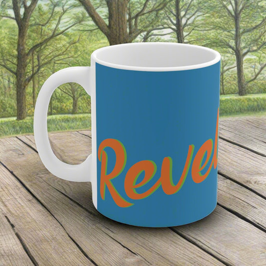 Ceramic Mug 11oz (330 ml) | Blue & Orange RevelMates Design