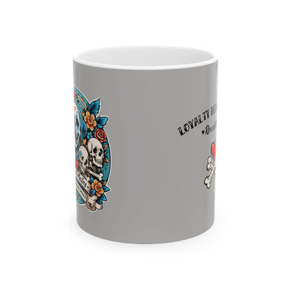 Ceramic Mug (11oz, 15oz) | Dog Skull Tattoo Design | 2 colors | 2 sizes