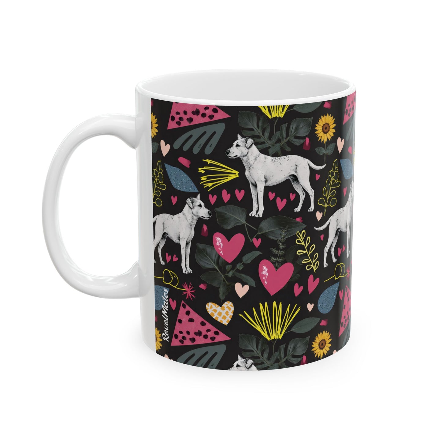 Ceramic Mug (11oz, 15oz) | Hearts & Tails Design | 2 sizes