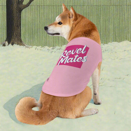 Pet T-Shirt | Fuchsia & White RevelMates Square Design | 4 colors