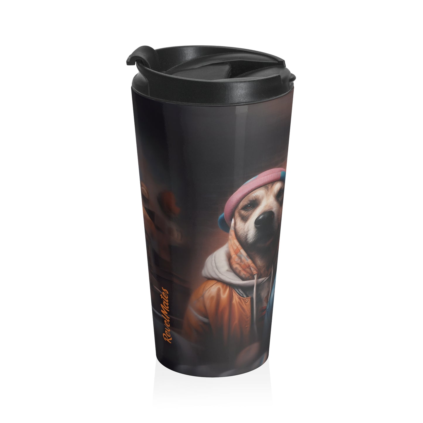 Stainless Steel Travel Mug With Cup 15oz (440ml) | Hip-Hop Brothers Design