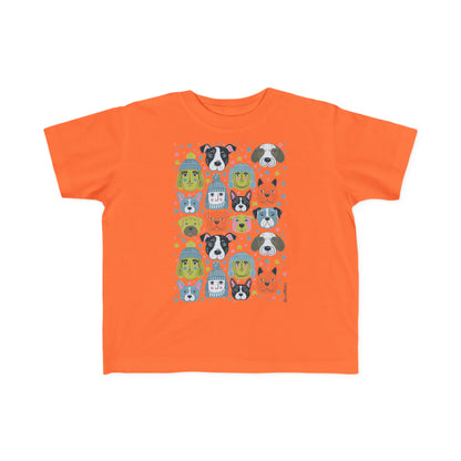 Toddler Unisex Lightweight Fine Jersey T-Shirt | 2T-6T | Winter Doggies Design | 19 colors