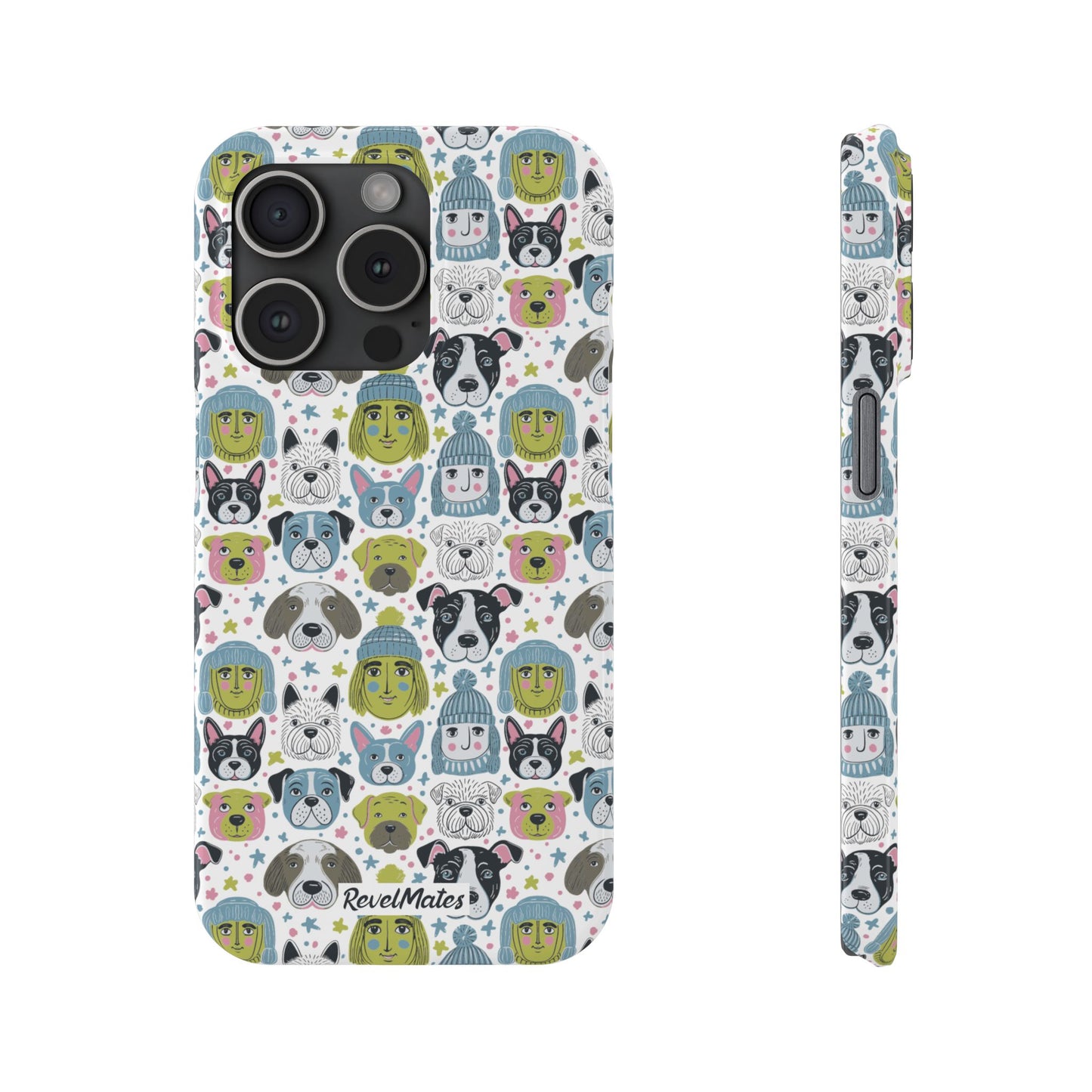 iPhone Slim Phone Case | Winter Doggies Design