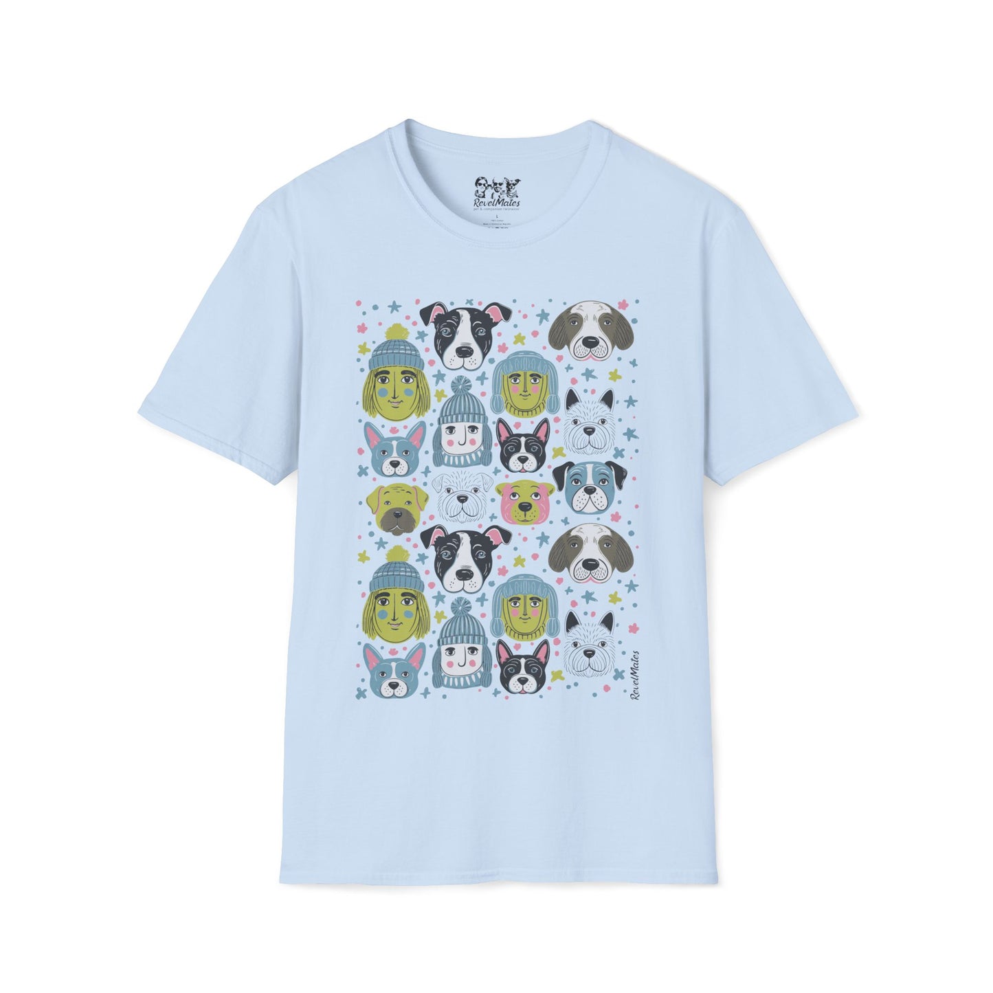 Unisex Softstyle T-Shirt | Winter Doggies Design | 15 colors