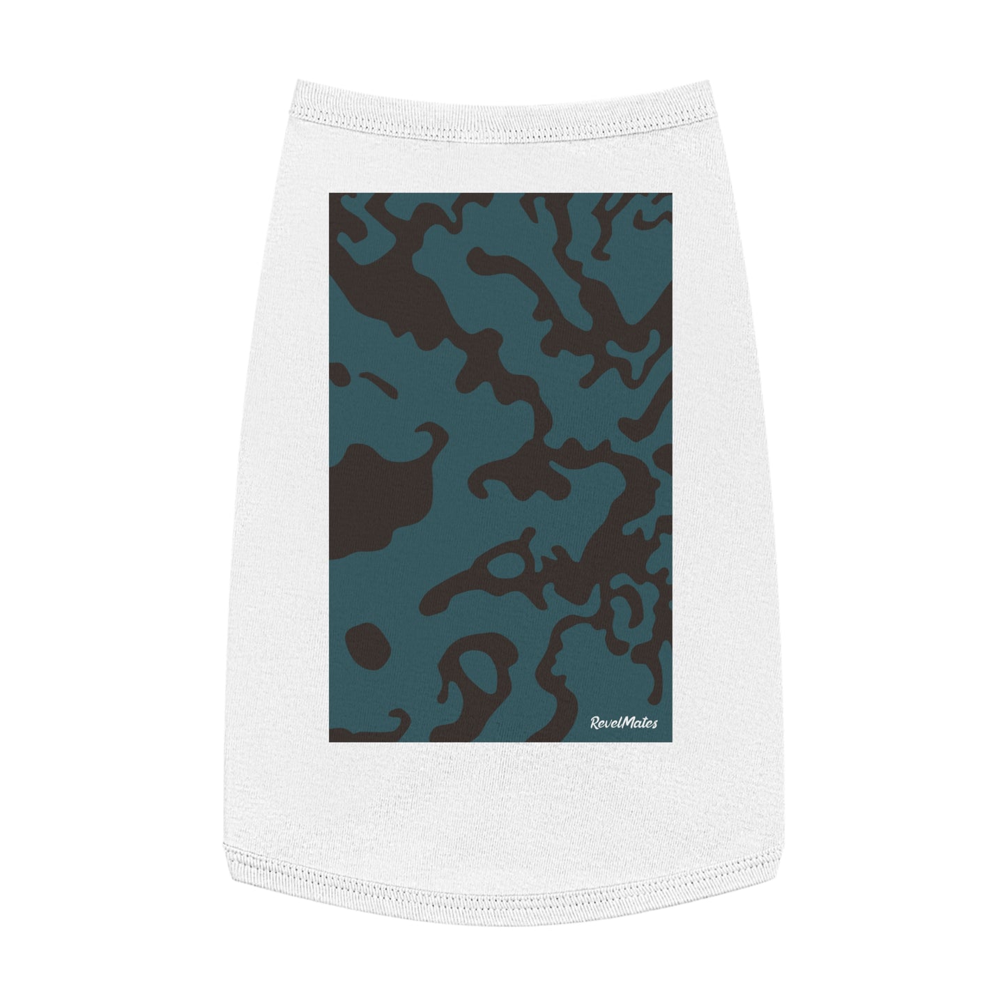 Pet T-Shirt | Camouflage Turquoise & Brown Design