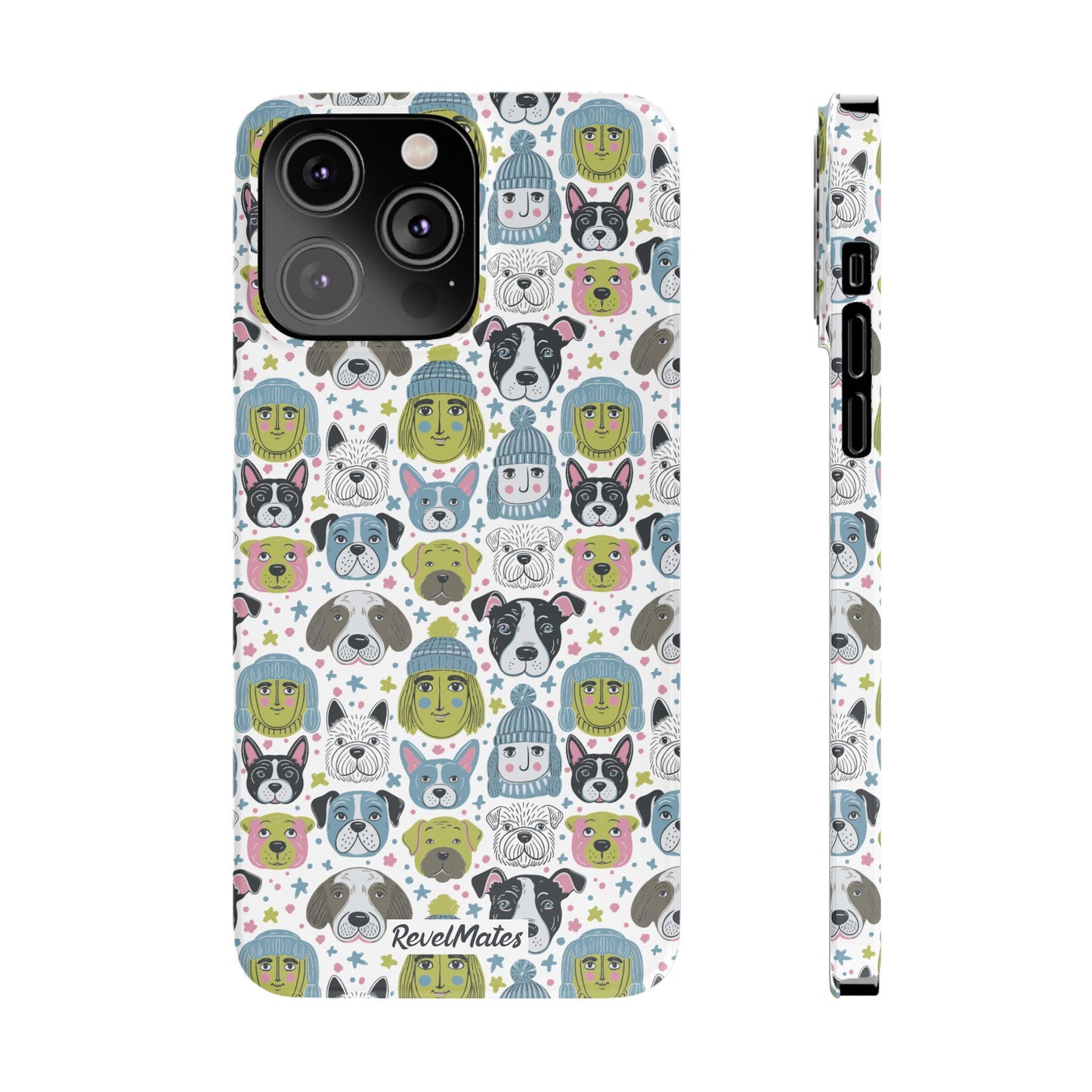 iPhone Slim Phone Case | Winter Doggies Design