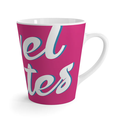 Latte Mug 12oz (350 ml) | Fuchsia & White RevelMates Design