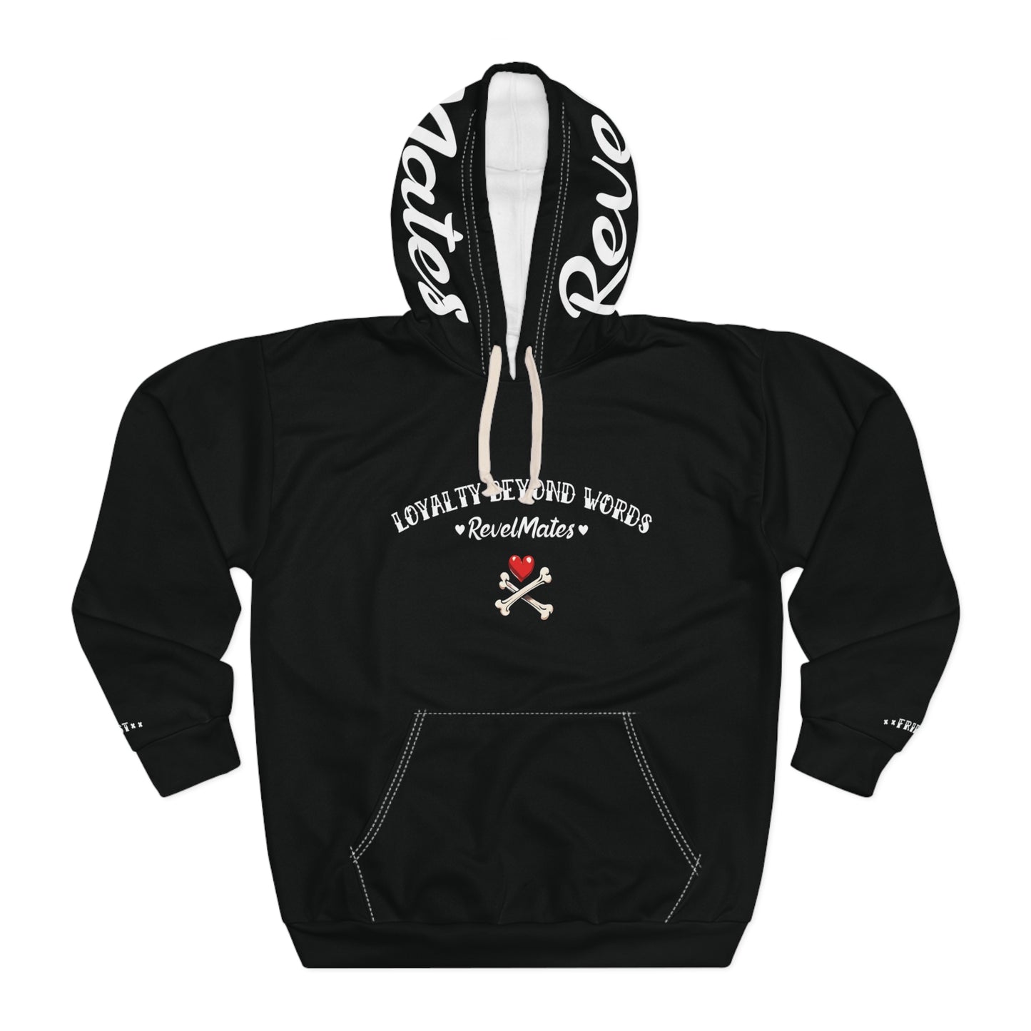 Unisex Cut & Sew Pullover Hoodie | All Over Print Hoodie | Dog Skull Tattoo Design | 4 colors